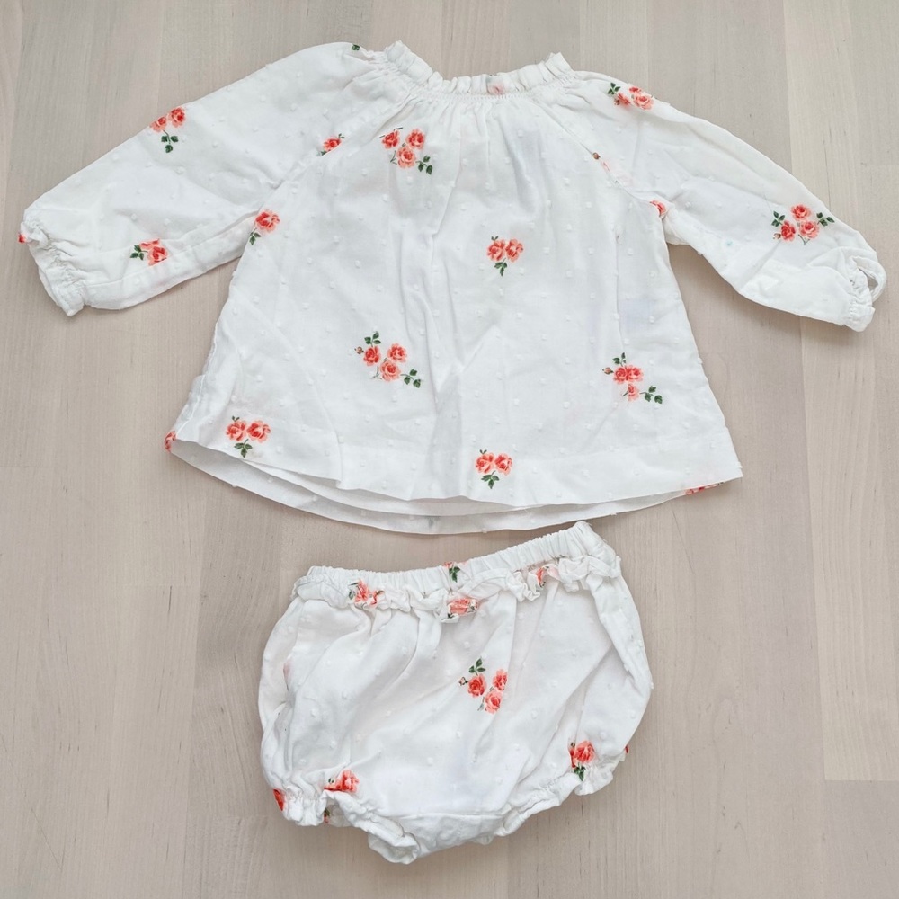 Janie and Jack Floral Print Blouse and Bloomers Set